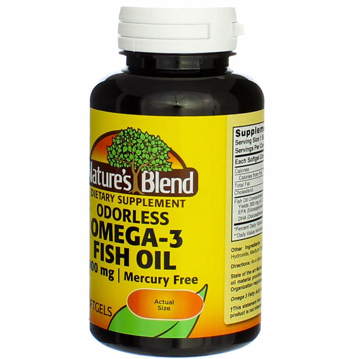 Nature's Blend زيت السمك أوميغا 3 عديم الرائحة | 60 كبسولة هلامية