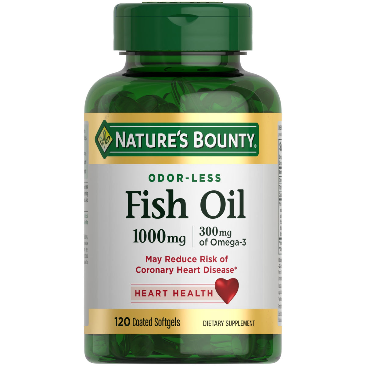Nature's Bounty زيت السمك - دعم صحة القلب، 300 ملجم أوميغا 3، 120 كبسولة هلامية