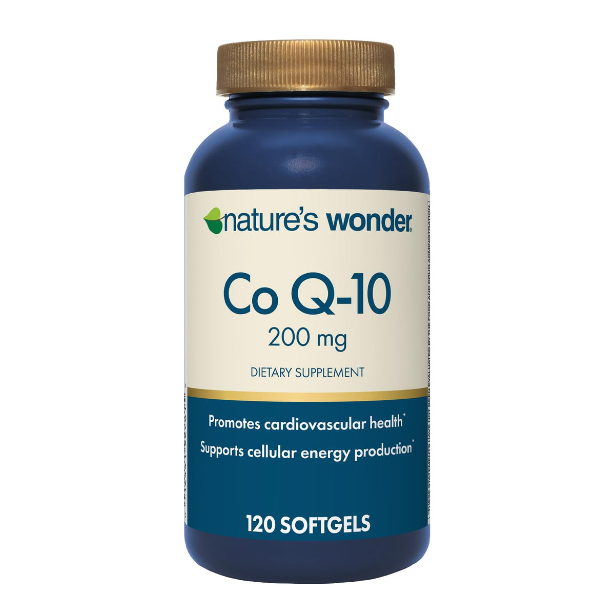 مكمل Q10 من Nature's Wonder - كبسولات Q10 بتركيز 200 ملجم لدعم صحة القلب ووظائف الأوعية الدموية وإنتاج الطاقة الخلوية، 120 كبسولة، تكفي لمدة 120 يومًا