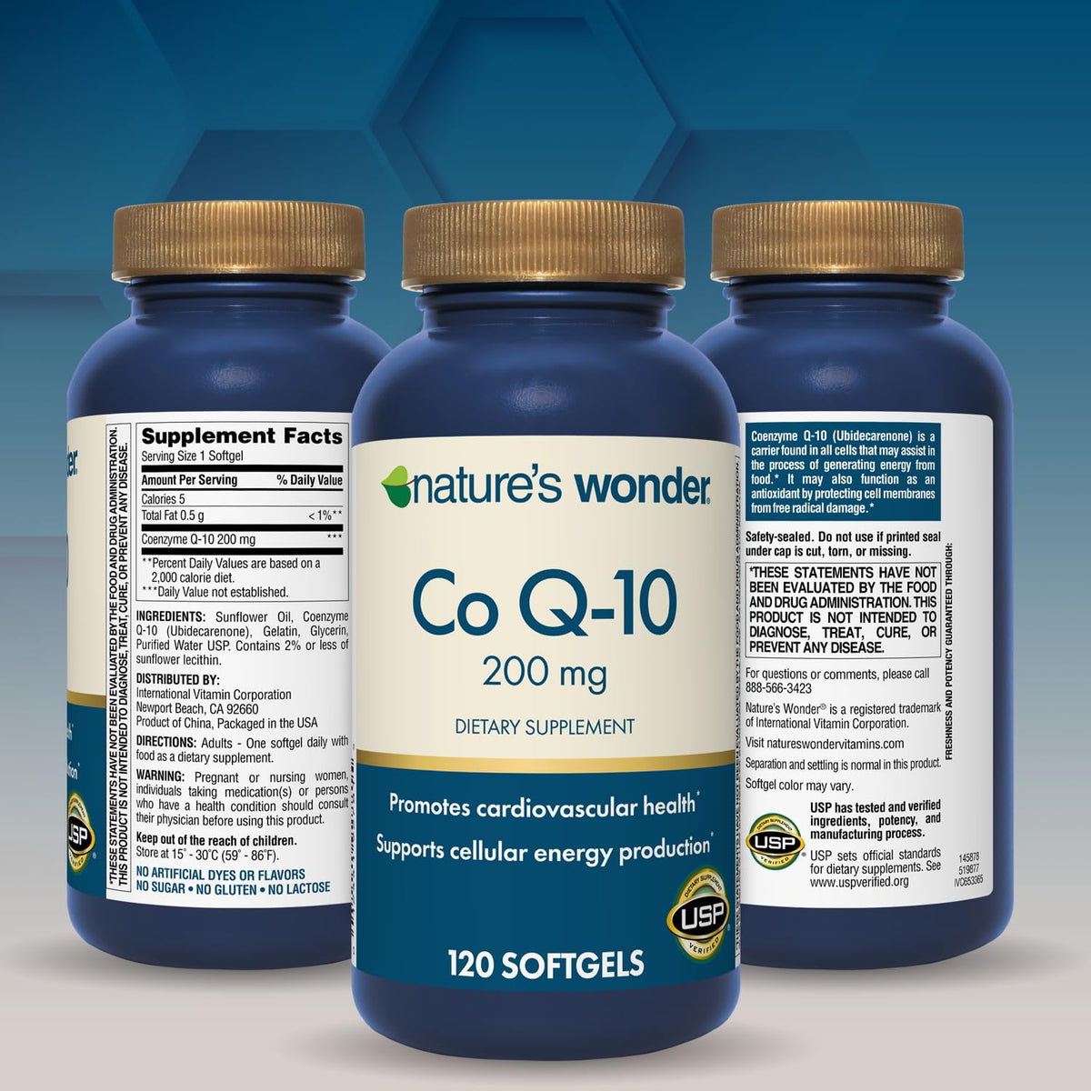 مكمل Q10 من Nature's Wonder - كبسولات Q10 بتركيز 200 ملجم لدعم صحة القلب ووظائف الأوعية الدموية وإنتاج الطاقة الخلوية، 120 كبسولة، تكفي لمدة 120 يومًا