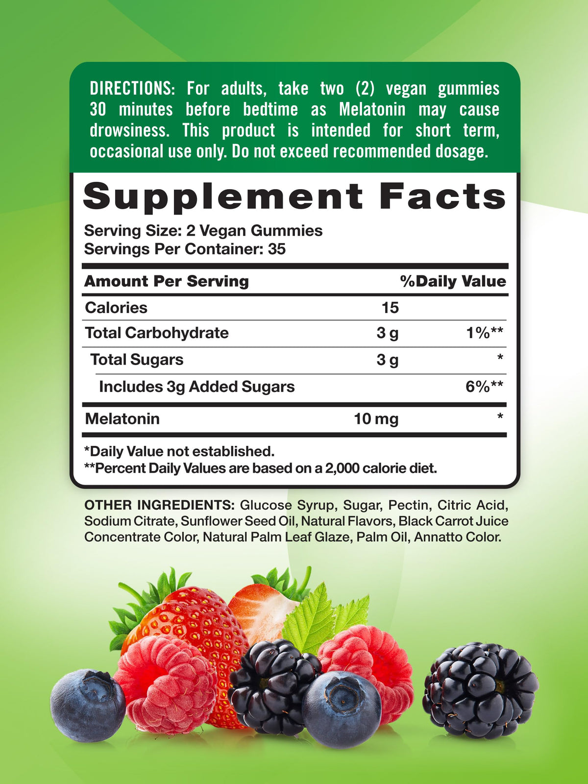 Nature's Truth ميلاتونين 10 ملجم علكة - 70 قطعة، بنكهة التوت | نباتي، غير معدّل وراثيًا، خالي من الغلوتين