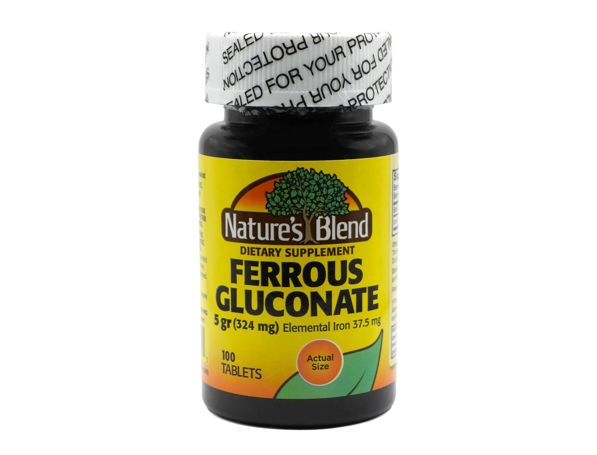 Nature's Blend Ferrous Gluconate Tablets, 100 Count