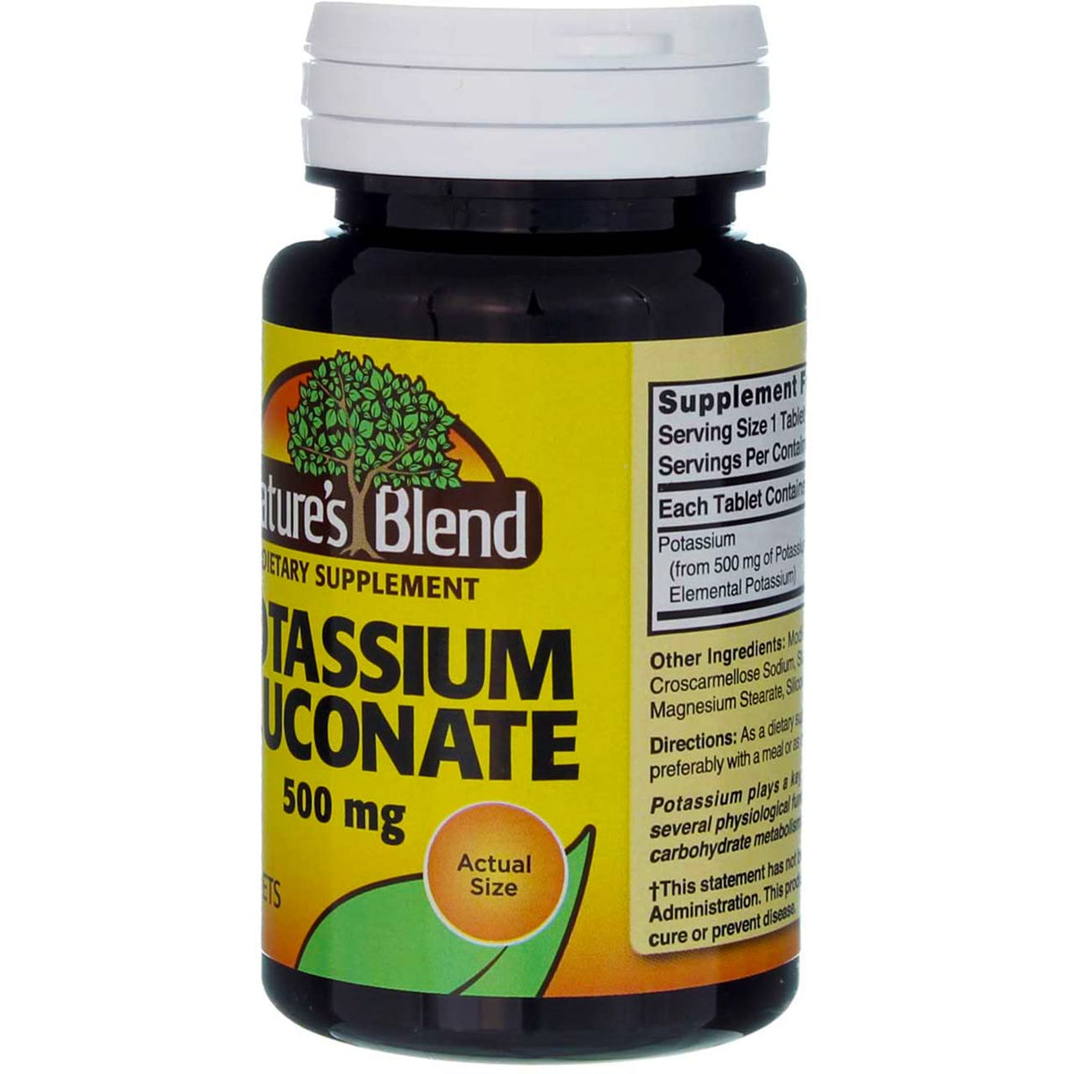 Nature's Blend جلوكونات البوتاسيوم 500 ملغ - 100 قرص | مكمل بوتاسيوم