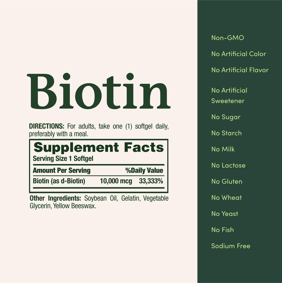 Nature's Bounty Biotin 10,000 mcg | للشعر والبشرة والأظافر | كبسولات هلامية سريعة الإطلاق 180 كبسولة