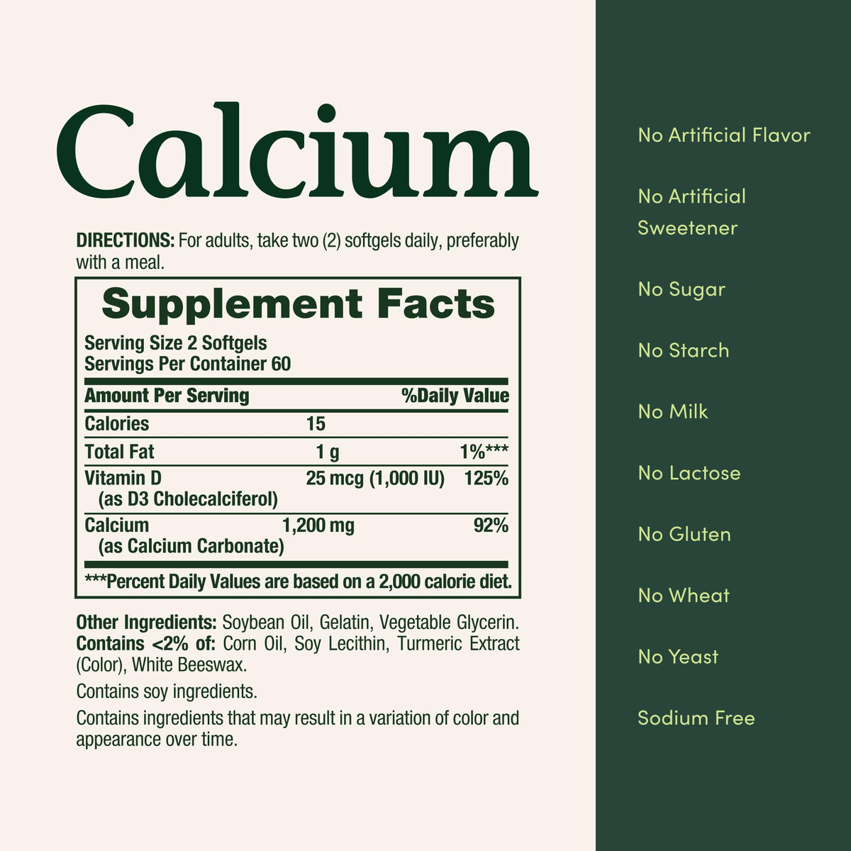 Nature's Bounty Calcium 1200 mg + Vitamin D3 1000 IU كبسولات هلامية – صحة العظام، 120 كبسولة