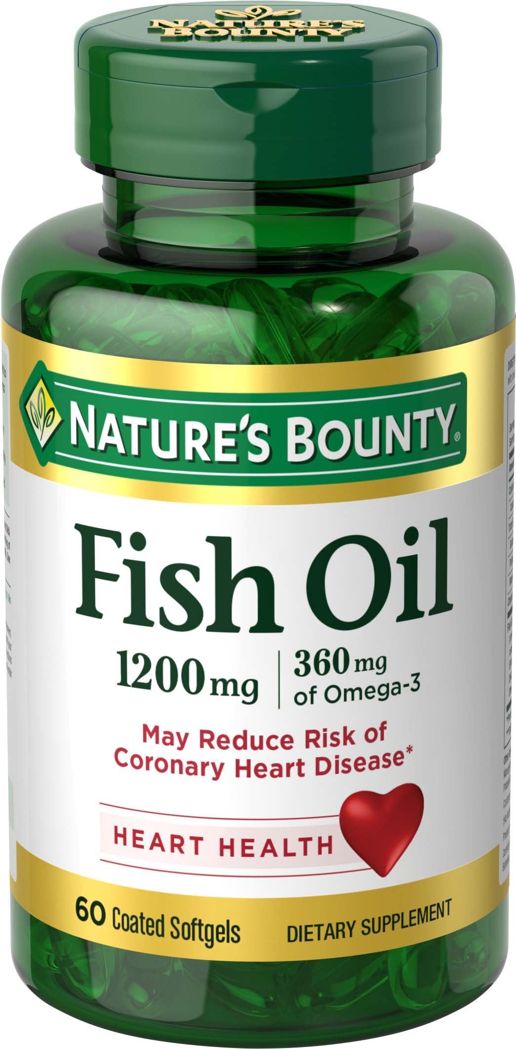 Nature's Bounty زيت السمك 1200 ملجم كبسولات هلامية أوميغا 3 | يدعم صحة القلب
