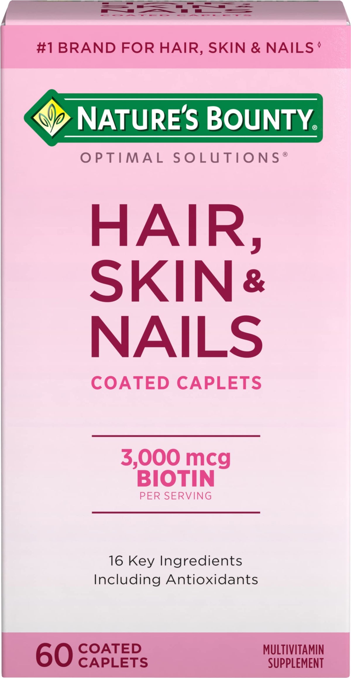 Nature's Bounty Hair, Skin & Nails Formula β 3,000 mcg Biotin, 60 Caplets