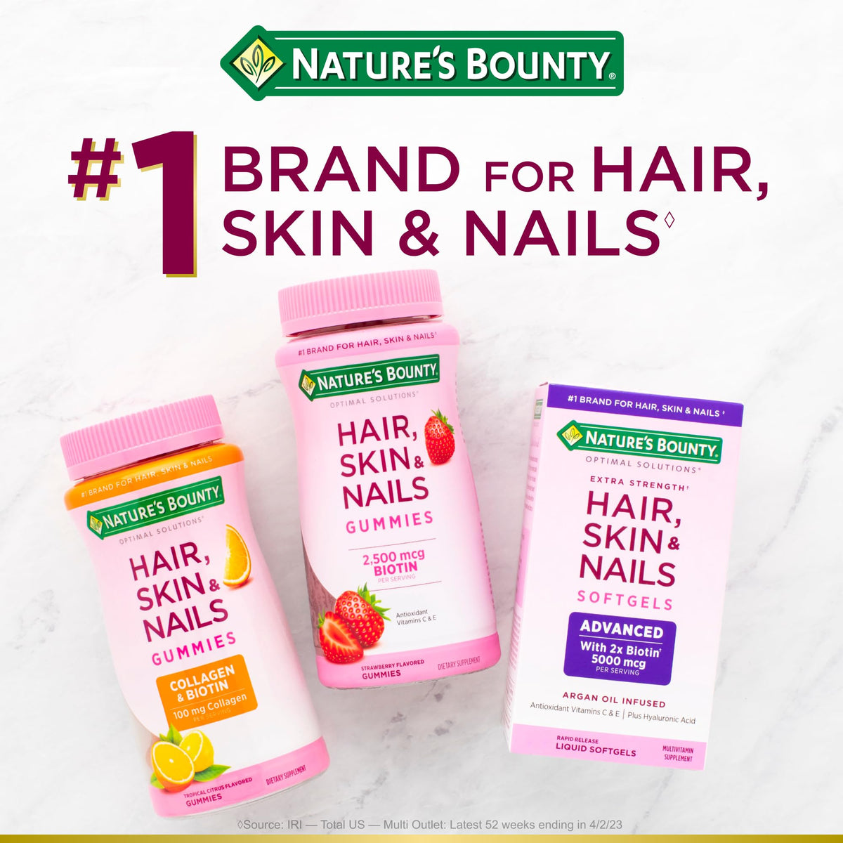 Nature's Bounty Hair, Skin & Nails Formula β 3,000 mcg Biotin, 60 Caplets