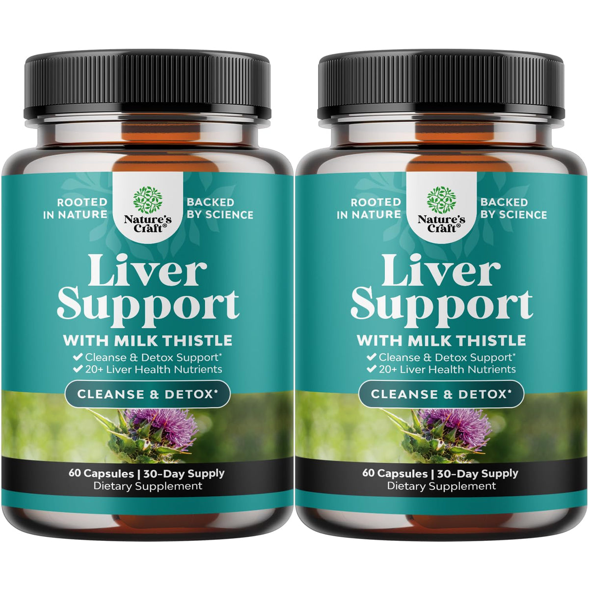 Natures Craft Liver Cleanse Detox & Repair 2 Pack β Milk Thistle Liver Support