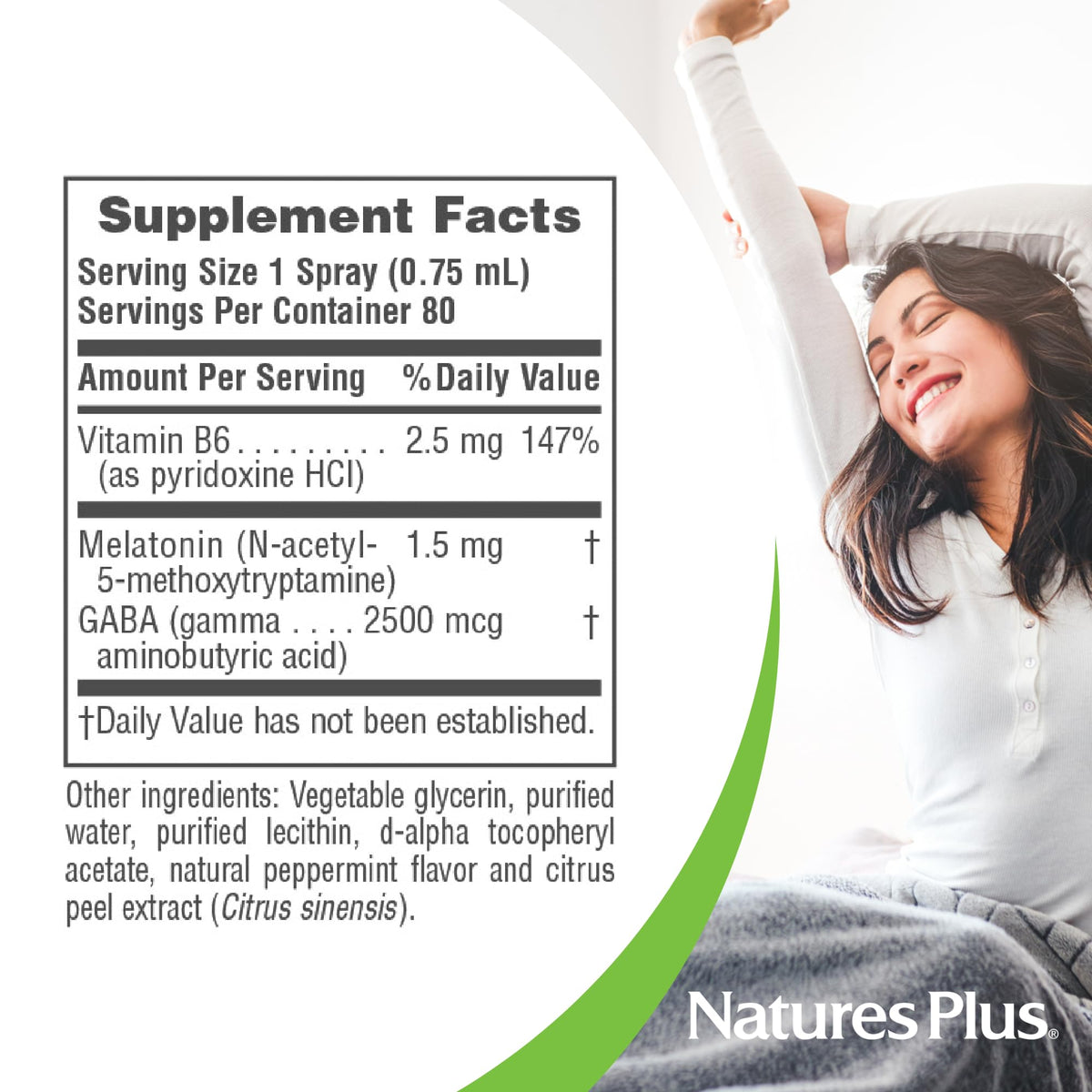 Natures Plus بخاخ ميلاتونين لايبوسيوتيكال - 1.5 ملغ، 2 أونصة سائلة، بنكهة النعناع