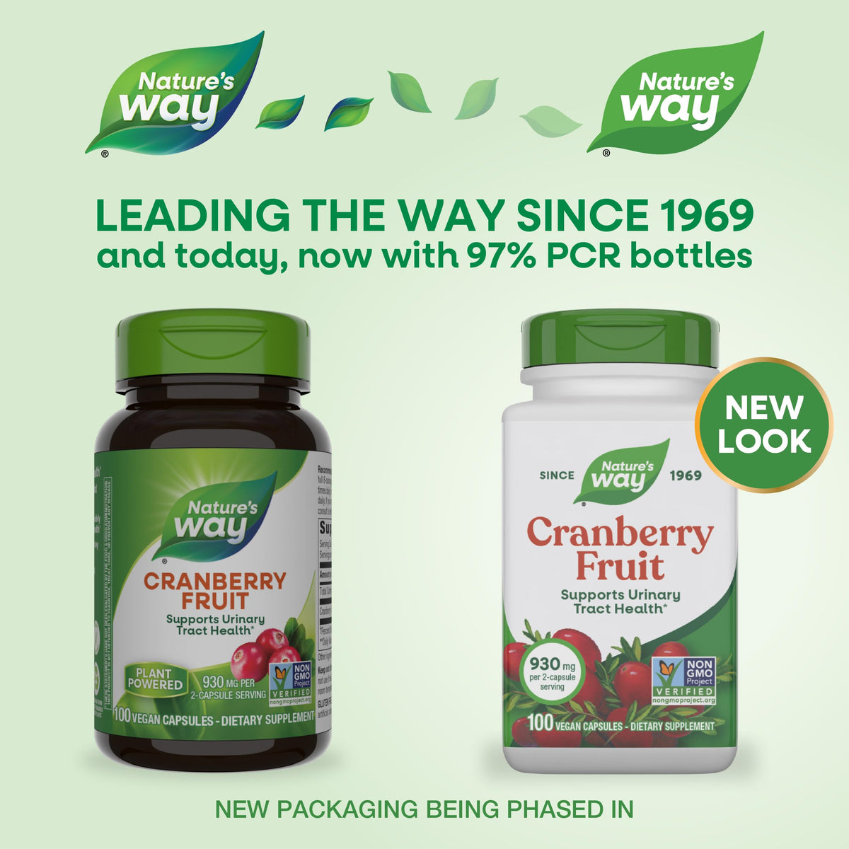 Nature's Way Cranberry Fruit مكملات التوت البري - تدعم صحة المسالك البولية - 930 ملغ لكل حصة (كبسولتين)