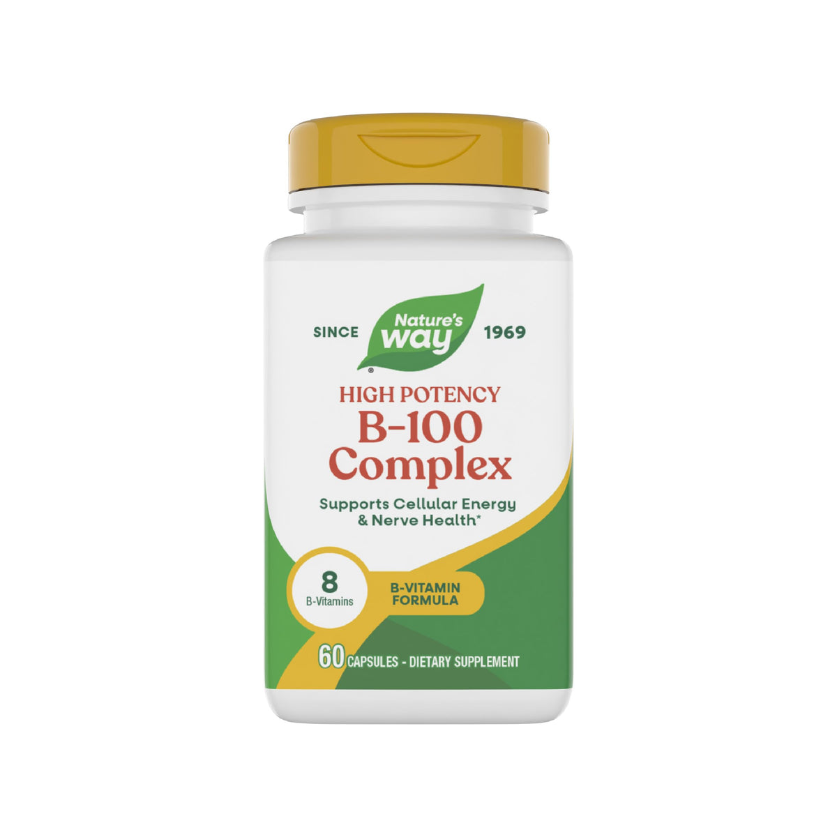 Nature's Way B-100 Complex — يدعم طاقة الخلايا وصحة الأعصاب، 8 فيتامينات ب، 60 كبسولة
