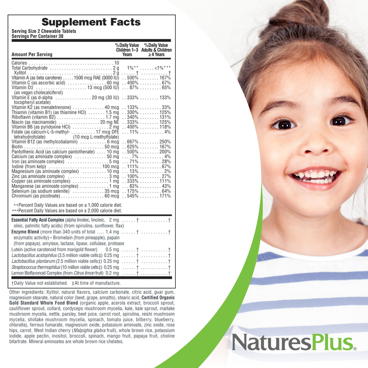 فيتامينات NaturesPlus Animal Parade Gold المتعددة للأطفال – 60 قرص مضغ بنكهة الكرز/البرتقال/العنب، عبوة مزدوجة (خالية من الجلوتين، نباتية)