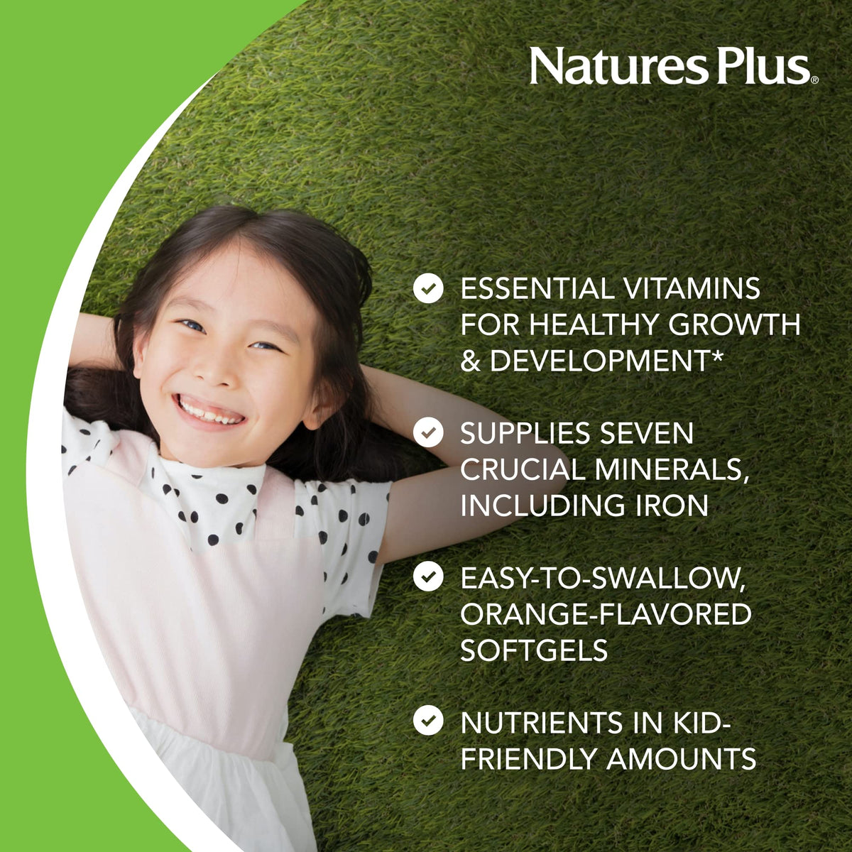 NaturesPlus فيتامينات متعددة للأطفال Vita-Gels – بنكهة البرتقال، خالية من الغلوتين، 180 جرعة (عبوتان)