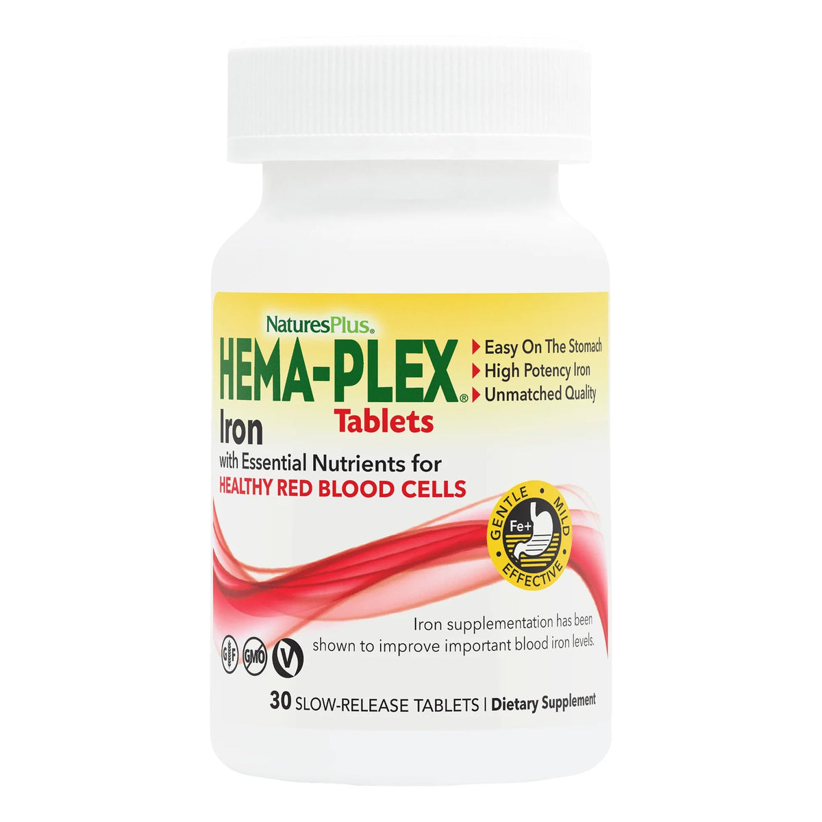 NaturesPlus Hema-Plex Iron - 85 ملجم حديد مخلب | 30 حصة