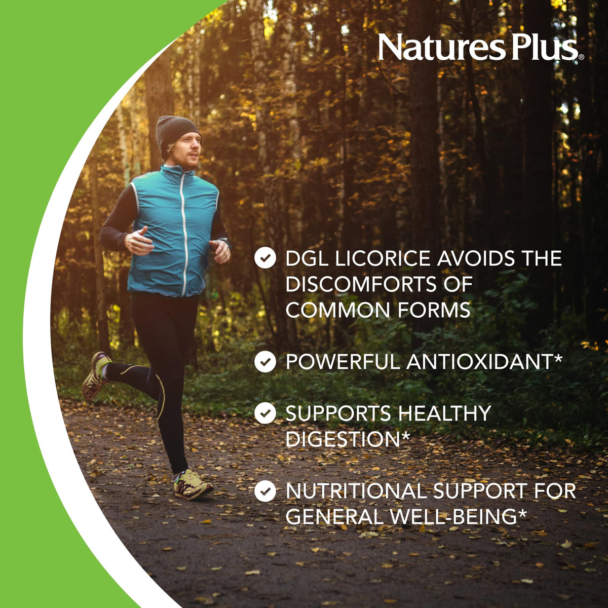 كبسولات عرق السوس DGL من NaturesPlus Herbal Actives بتركيز 500 ملجم | 60 جرعة نباتية