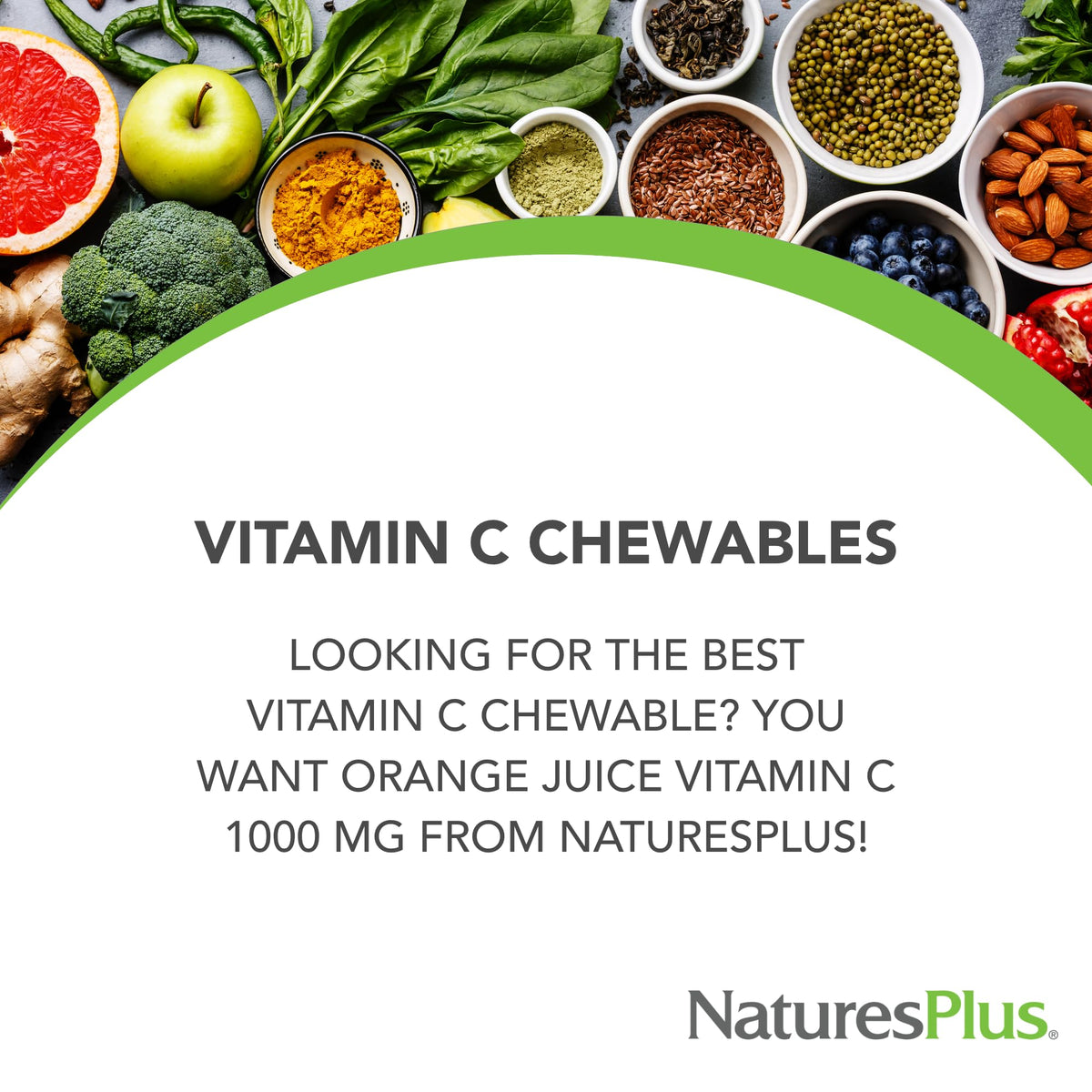 NaturesPlus Orange Juice C 250 mg قابل للمضغ – 90 قرص نباتي | دعم مناعي عالي الفعالية