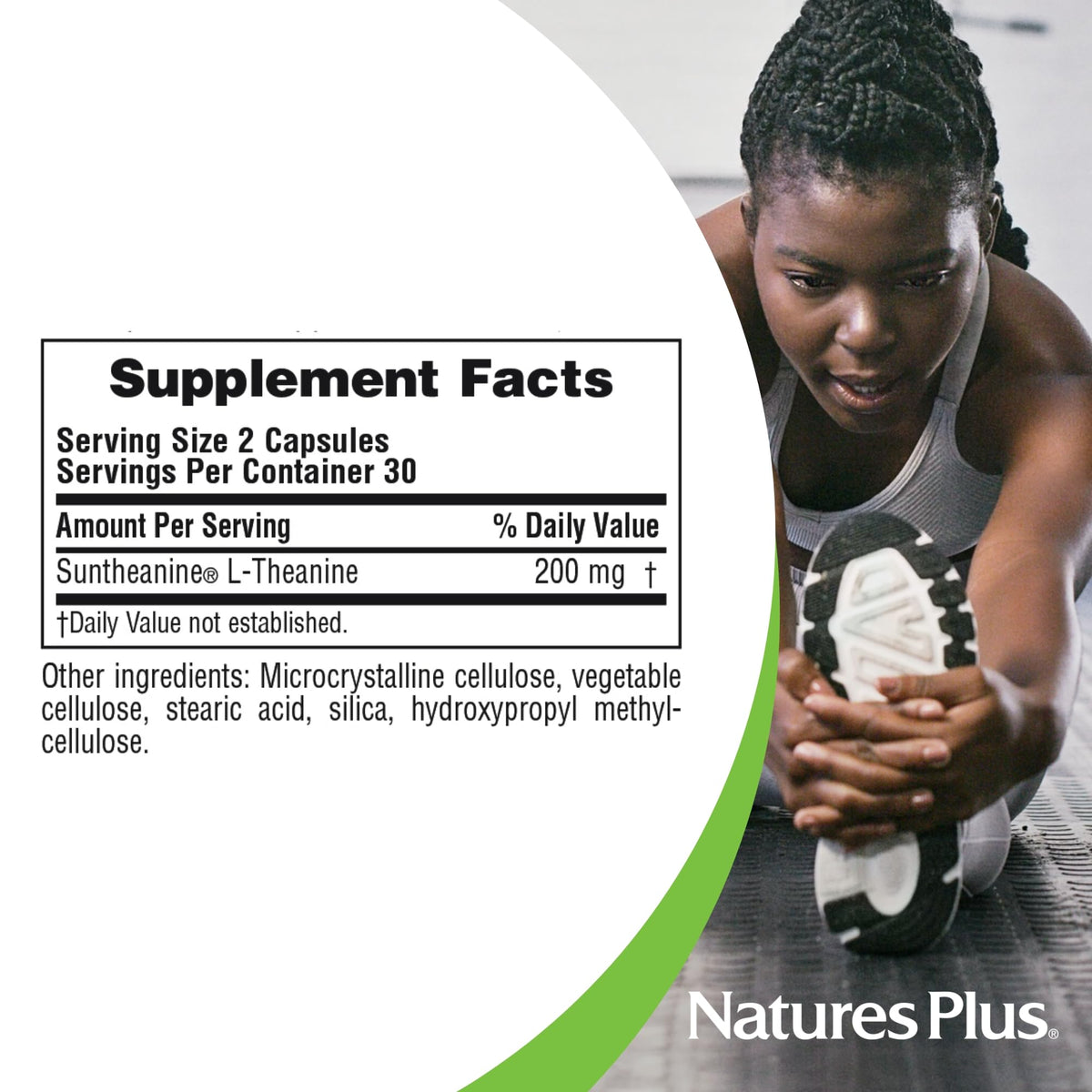NaturesPlus PRO Suntheanine L-Theanine - 60 كبسولة | يقظة هادئة واسترخاء وراحة | غير معدّل وراثيًا، نباتي وخالٍ من الغلوتين