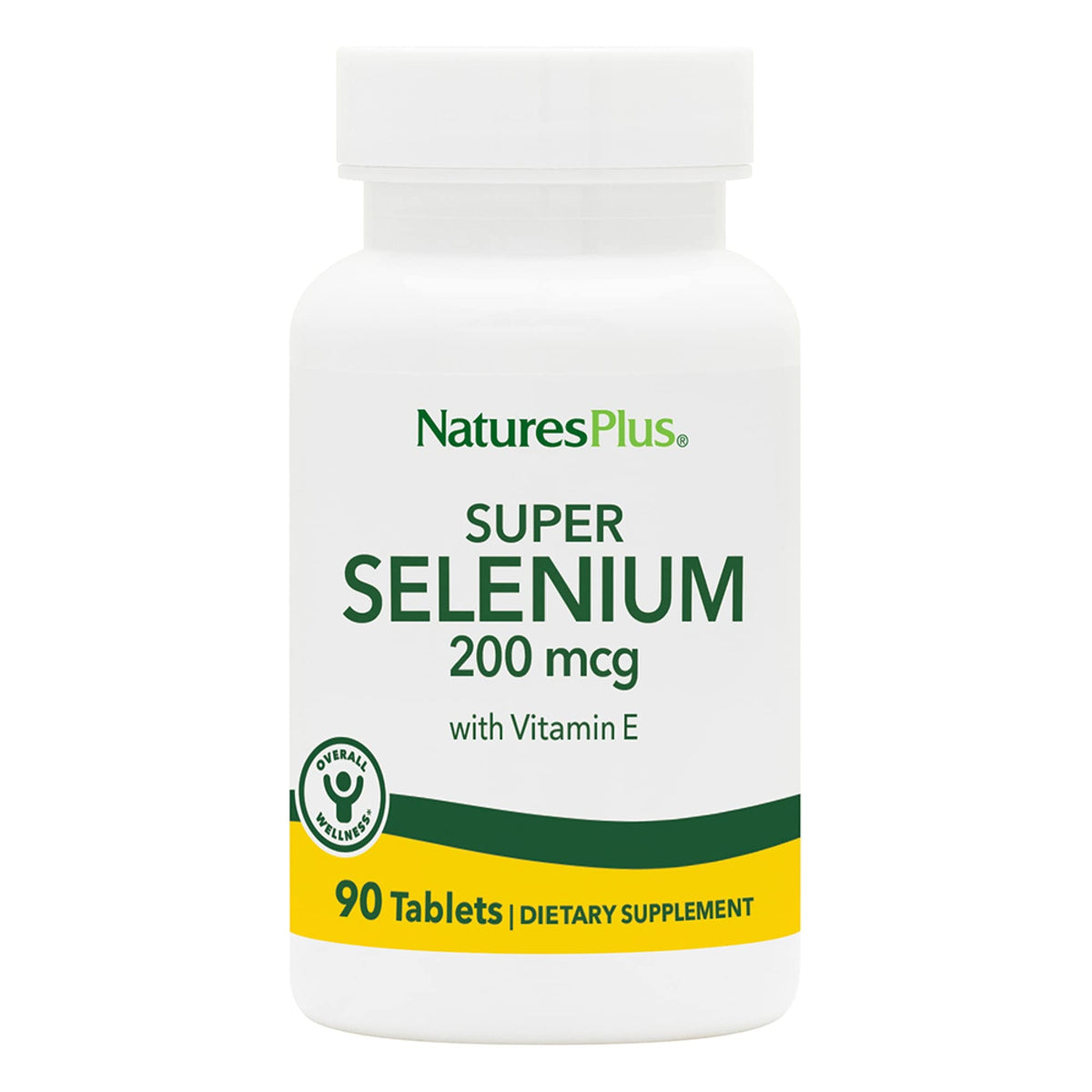 NaturesPlus Super Selenium Complex - 200 مكجم، 90 قرصًا نباتيًا | دعم الغدة الدرقية ومضاد للأكسدة