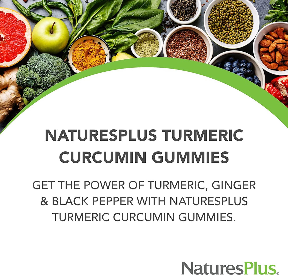 NaturesPlus علكة الكركم والكركمين - بالخوخ (60 علكة) | لدعم المفاصل والجهاز الهضمي والقلب والأوعية الدموية | نباتي، خالٍ من الغلوتين، غير معدل وراثيًا | 30 حصة