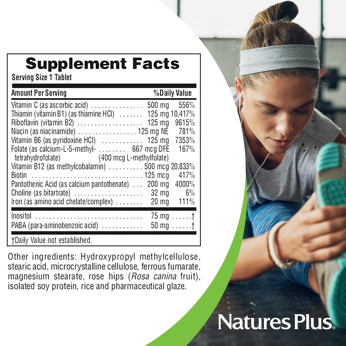 NaturesPlus Ultra-Stress مع الحديد | 30 قرصًا نباتيًا | تخفيف التوتر