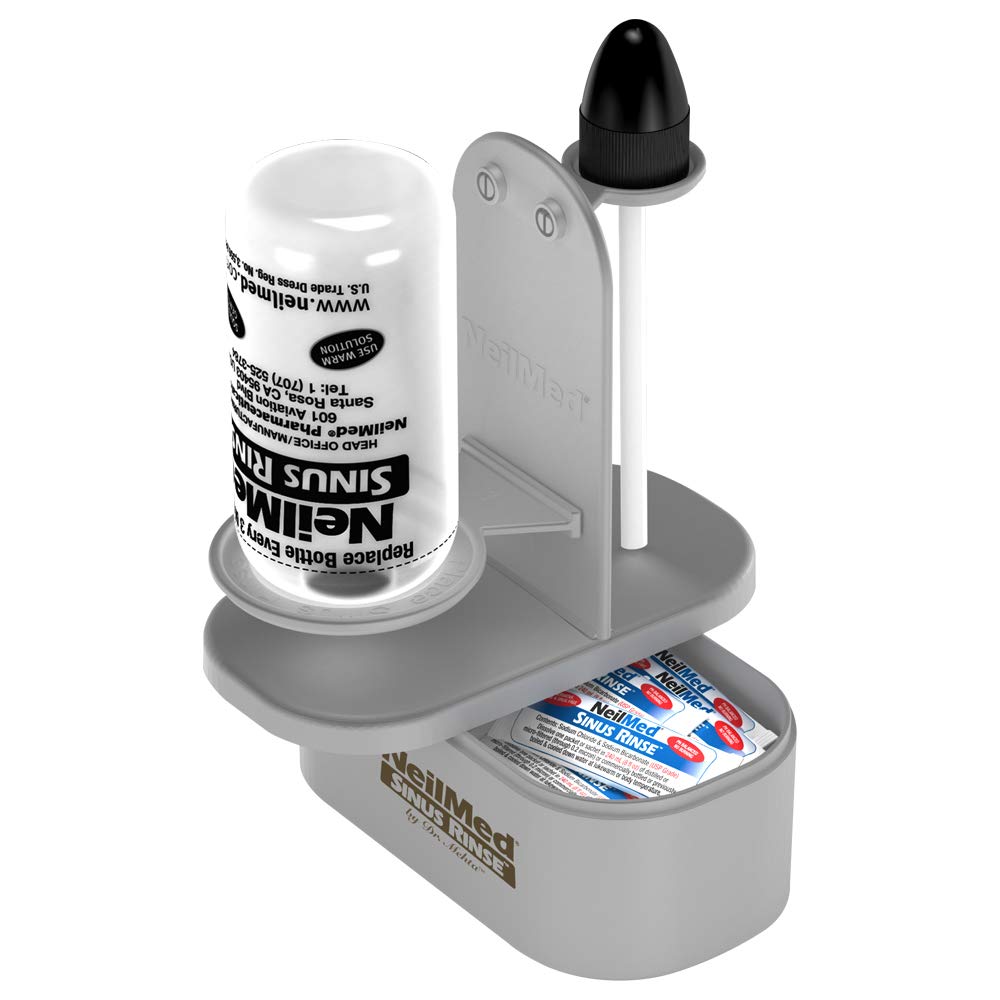 Supporto NeilMed NasaDock Plus - Grigio | Asciugatura e conservazione per flaconi squeeze e lota