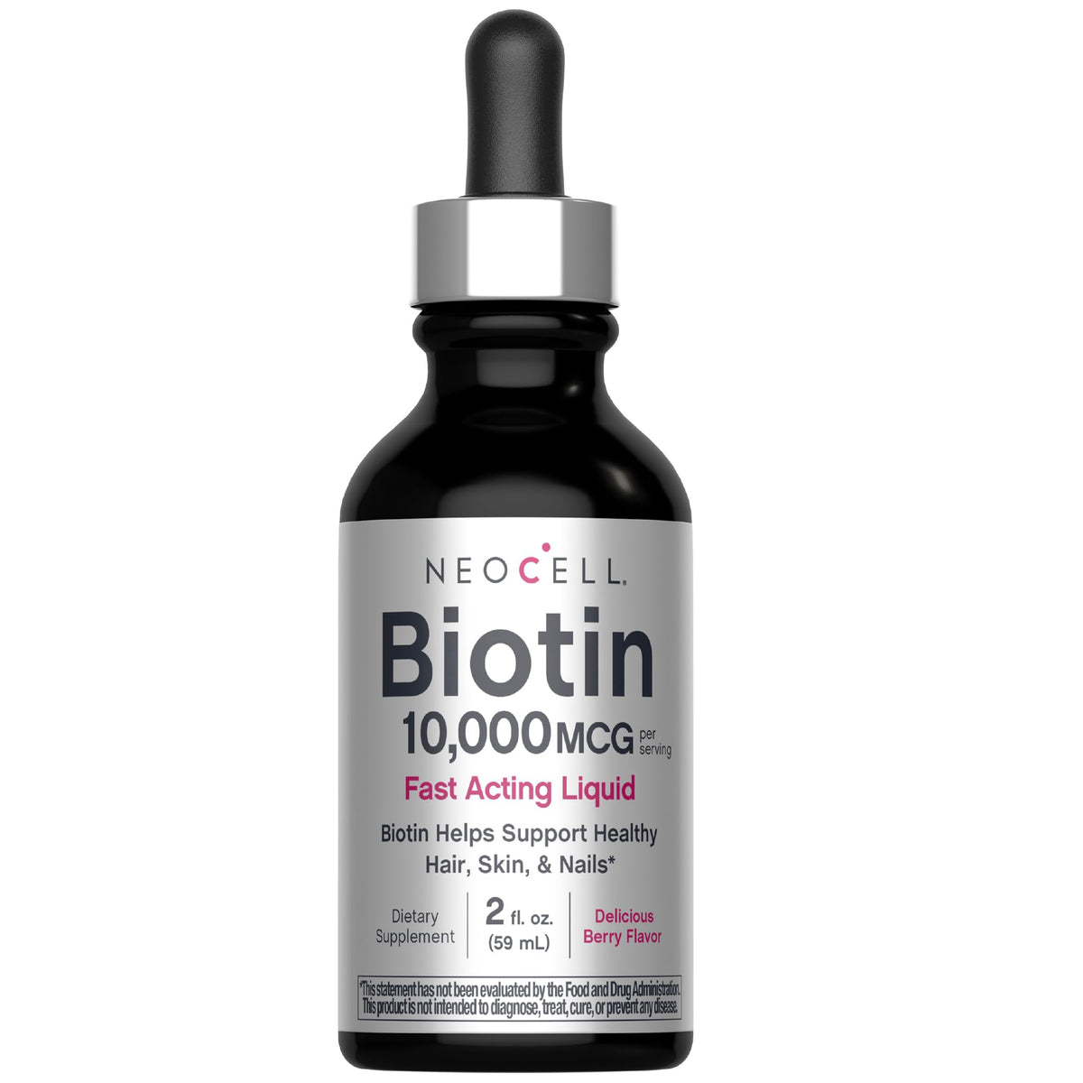 NeoCell Biotin Liquid Drops 10000mcg β 2oz Berry Flavor | Hair, Skin & Nails