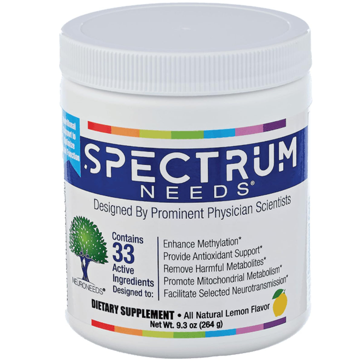 SpectrumNeeds by NeuroNeeds β 33-Ingredient Nutritional Support, Lemon Flavor