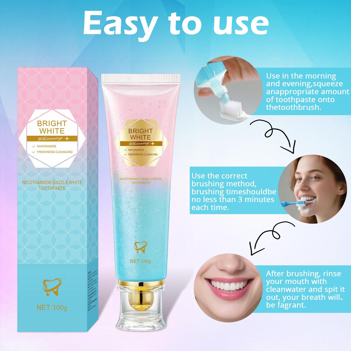 Niacinamide Whitening Toothpaste β 3 Pack Mint | YanxiananYagao