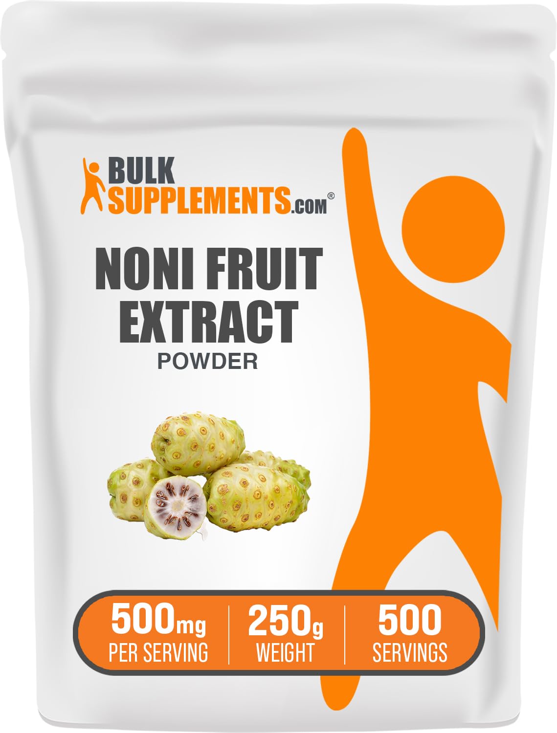 مسحوق مستخلص فاكهة النوني - خالٍ من الغلوتين، 500 ملجم لكل جرعة، 250 جم | BulkSupplements