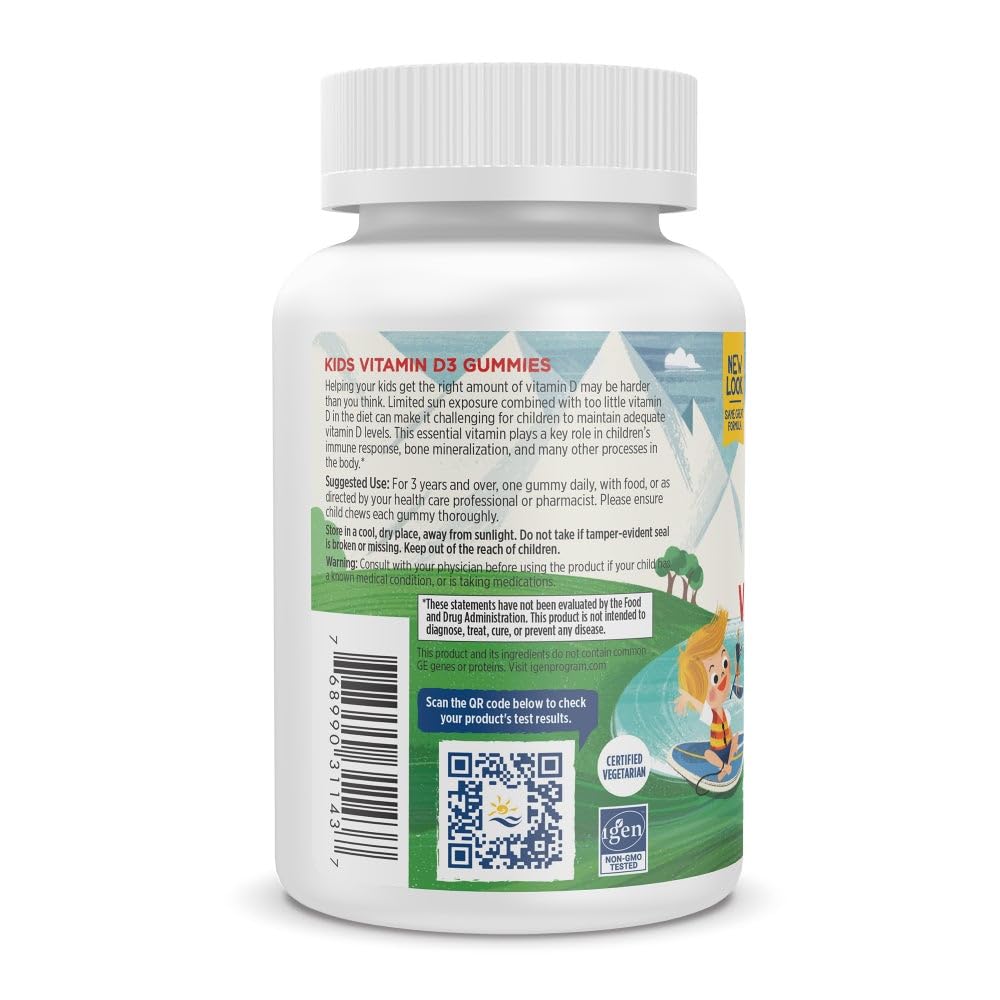 Nordic Naturals فيتامين D3 جيلي للأطفال – بنكهة البطيخ المنعش، 400 وحدة دولية، 60 قطعة جيلاتينية