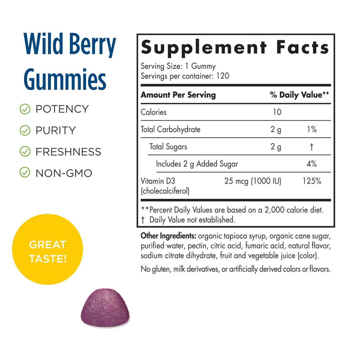 Nordic Naturals Vitamin D3 Gummies Sport - توت بري، 1000 وحدة دولية | معتمد من NSF