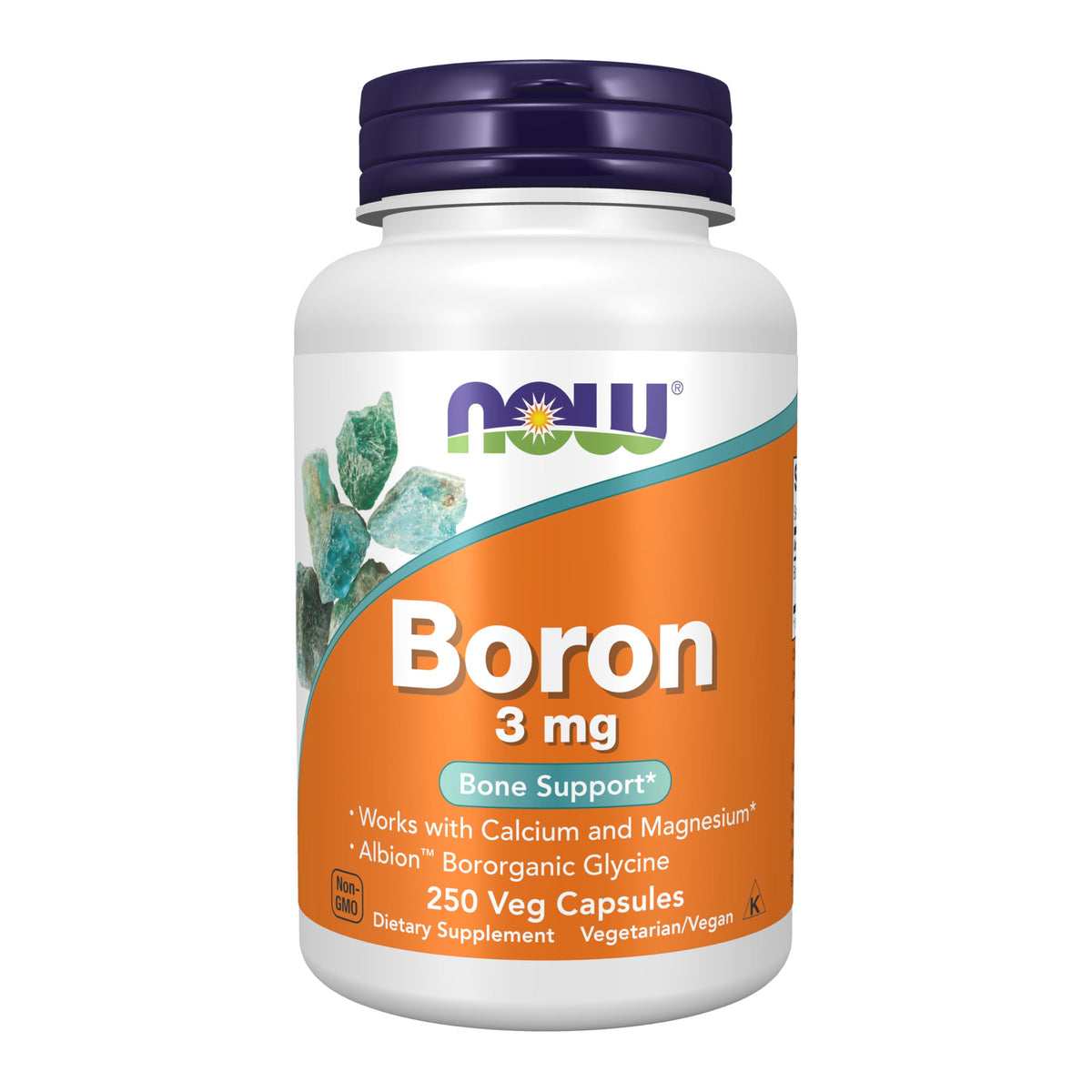 NOW Supplements Boron 3 mg (Bororganic Glycine) – دعم هيكلي* | 250 كبسولة نباتية