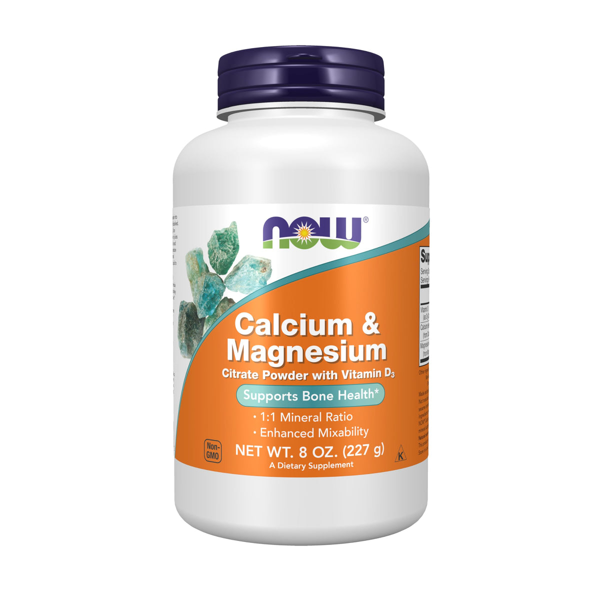 NOW Foods Calcium & Magnesium Citrate Powder with Vitamin D3, 8-Ounce – Bone Health