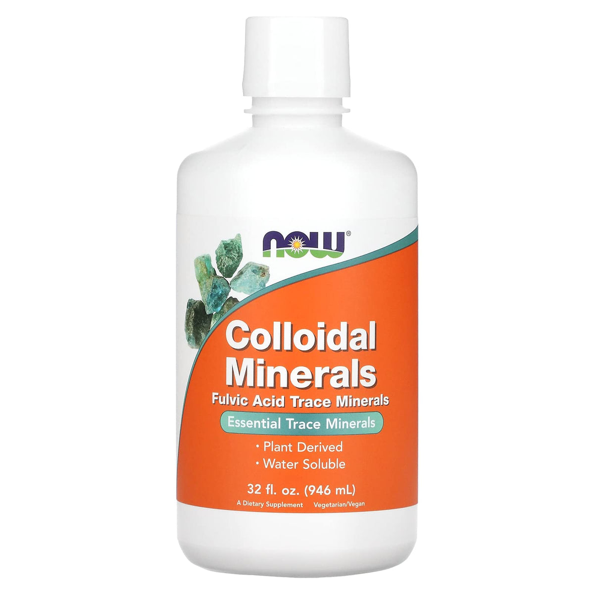 NOW Foods Colloidal Minerals Liquid - معادن غروية سائلة من ناو فودز - معادن نادرة مشتقة من النباتات، 32 أوقية