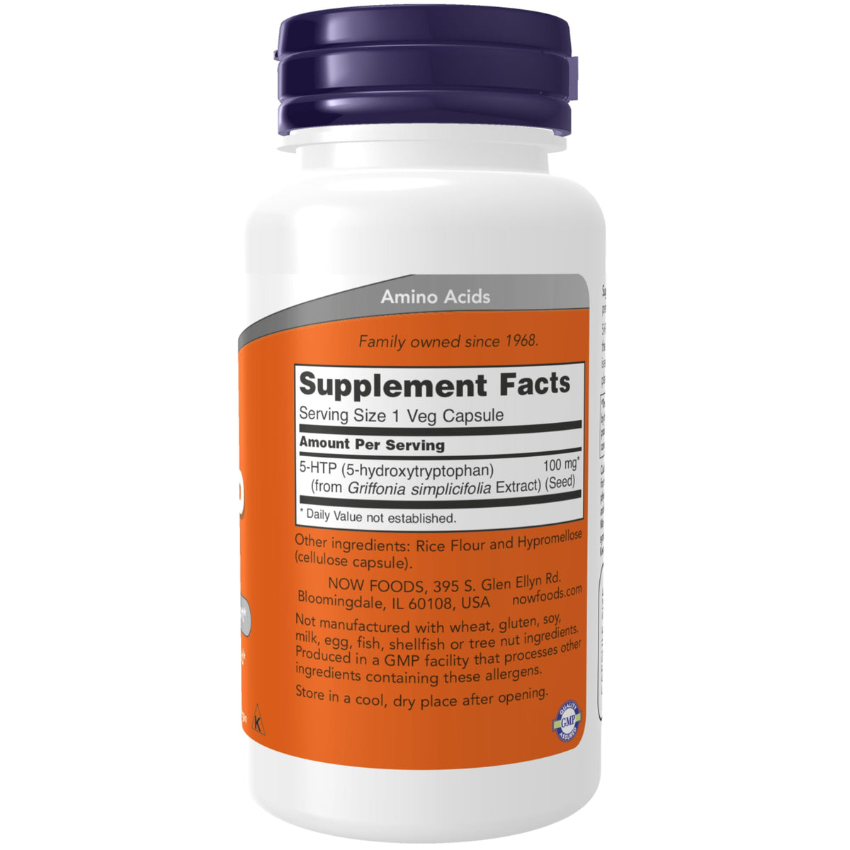 NOW Foods 5-HTP 100 ملجم، 60 كبسولة نباتية | دعم الناقلات العصبية والمزاج