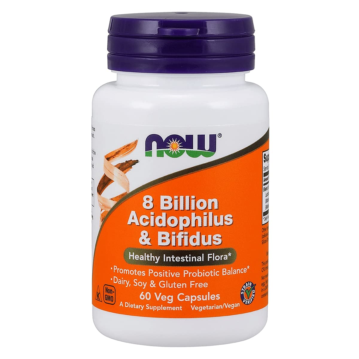 8 Miliardi di Acidophilus & Bifidus 8 Miliardi di CFU 60 Capsule Vegetali - Now Foods