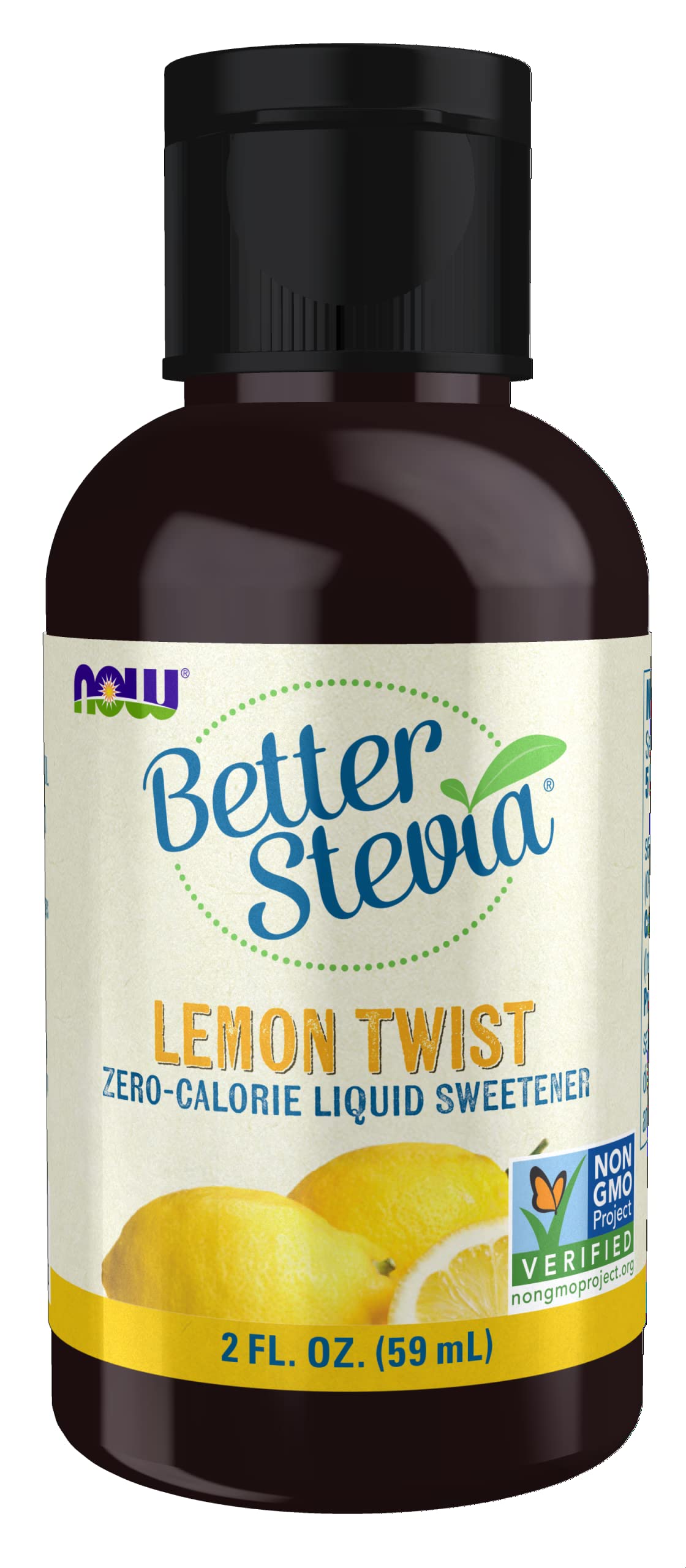 NOW Foods Better Stevia Lemon Twist – مُحلٍّ سائل خالٍ من السعرات الحرارية، 2 أونصة