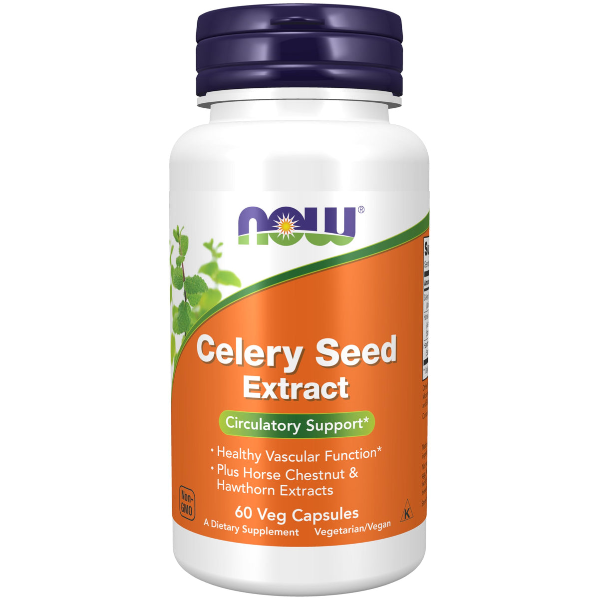 NOW Foods مستخلص بذور الكرفس مع كستناء الحصان والزعرور - 60 كبسولة نباتية