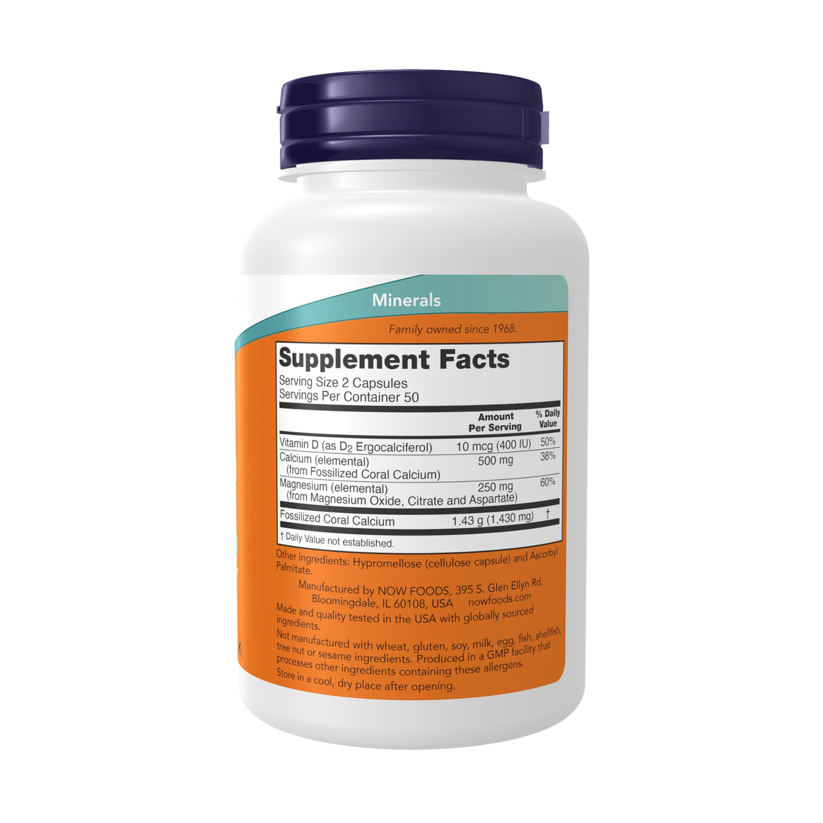 NOW Foods Coral Calcium Plus - صحة العظام وتوازن الحموضة | 100 كبسولة نباتية