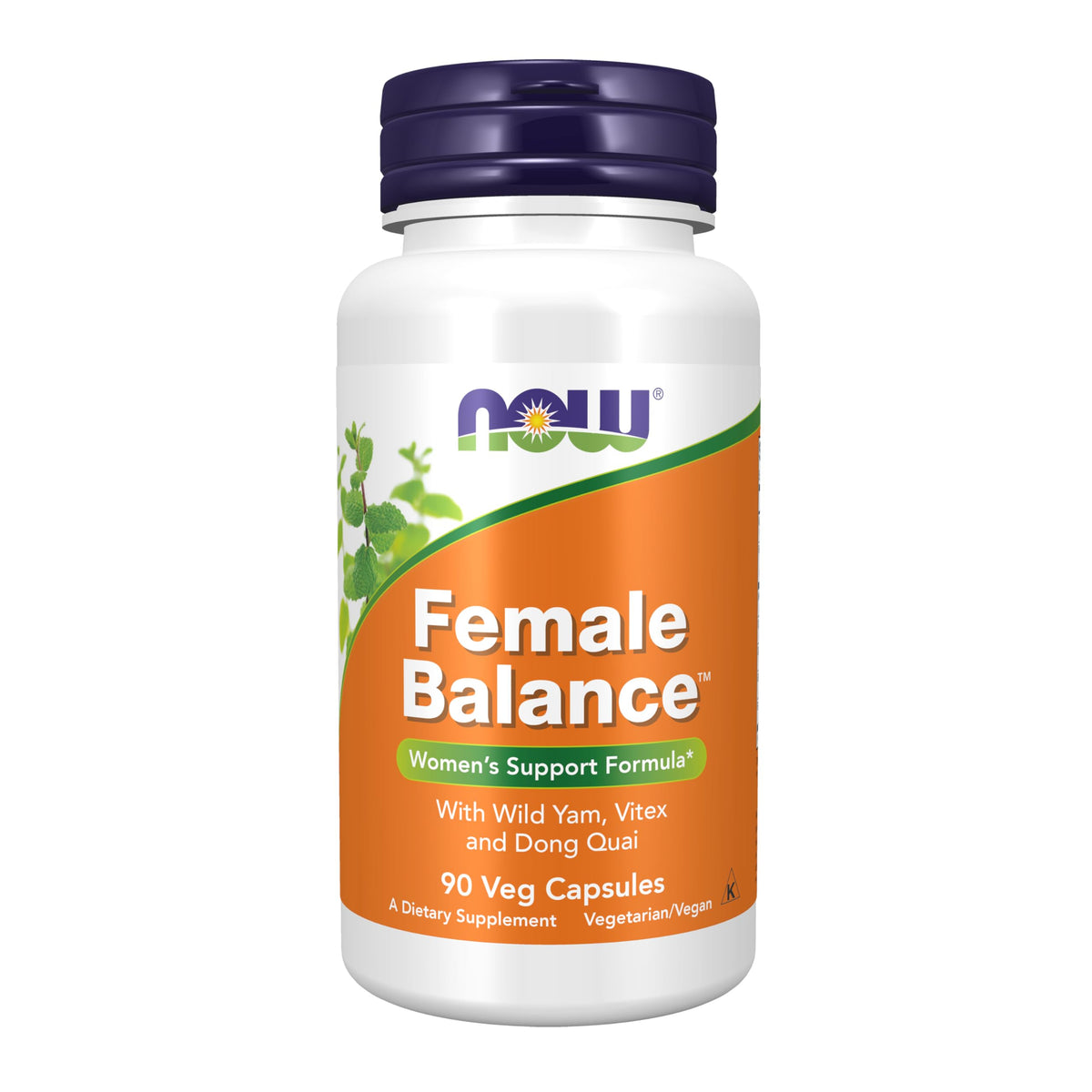 NOW Foods Female Balance™: بطاطا يام برية، كف مريم، ودونغ كواي – 90 كبسولة