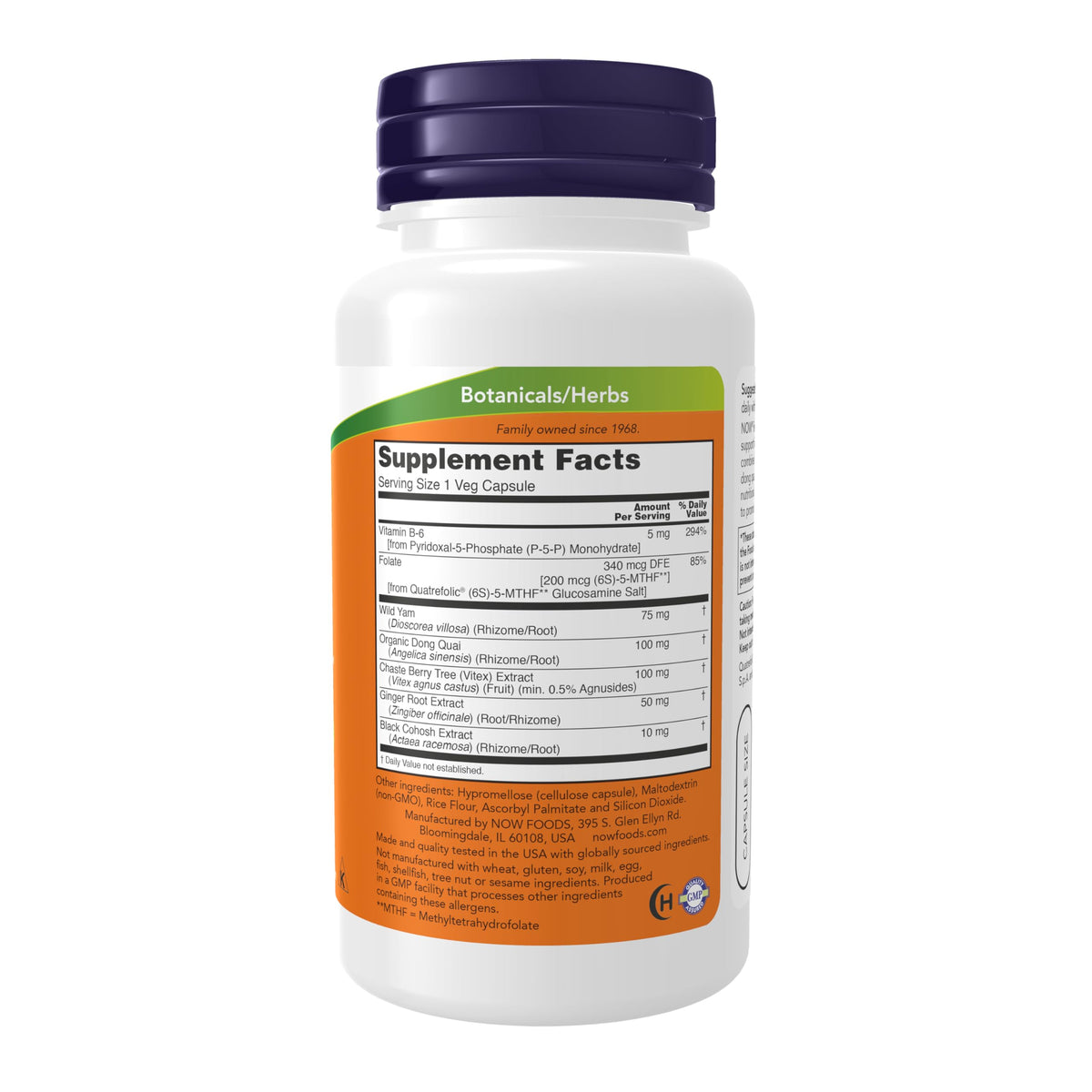 NOW Foods Female Balance™: بطاطا يام برية، كف مريم، ودونغ كواي – 90 كبسولة