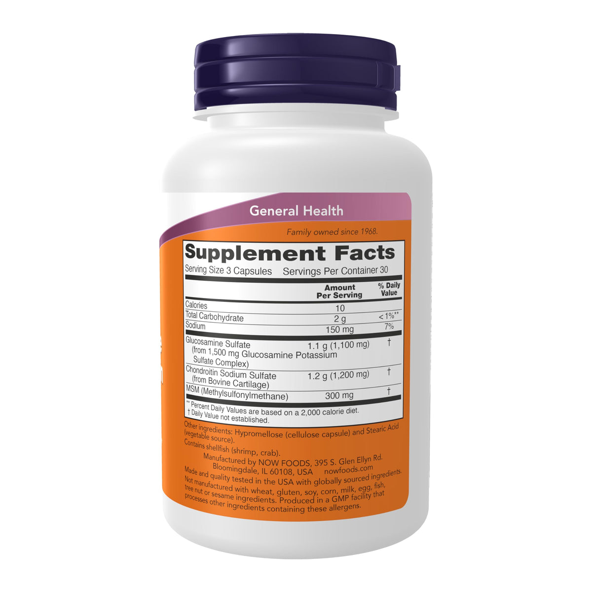 NOW Foods Glucosamine & Chondroitin with MSM β Joint Health, Mobility & Comfort, 90 Veg Capsules