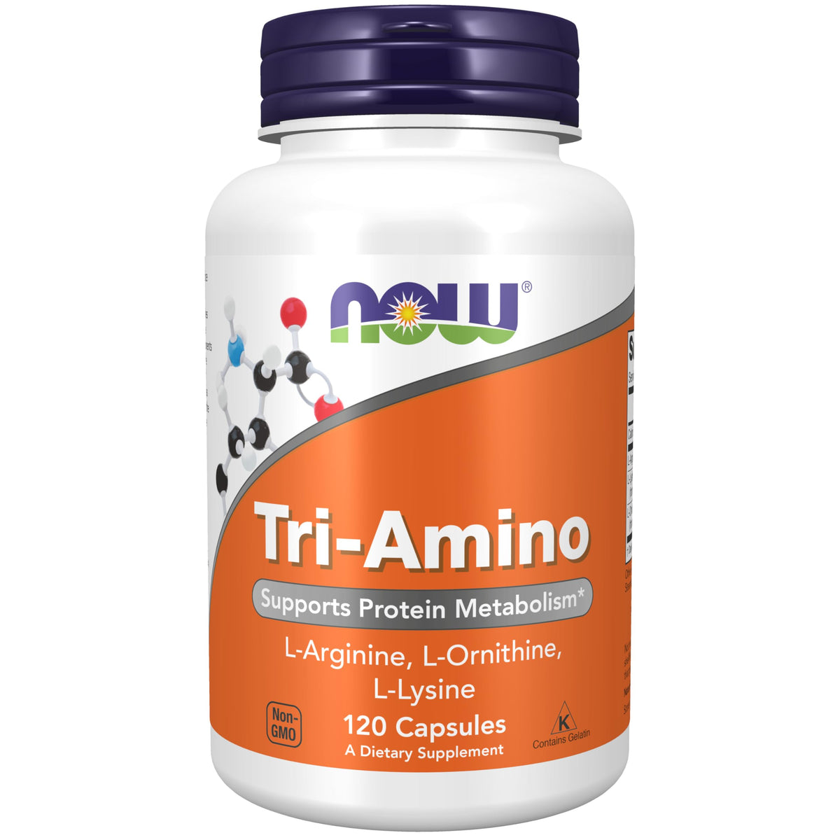NOW Foods Tri-Amino with L-Arginine, L-Ornithine & L-Lysine β 120 Capsules