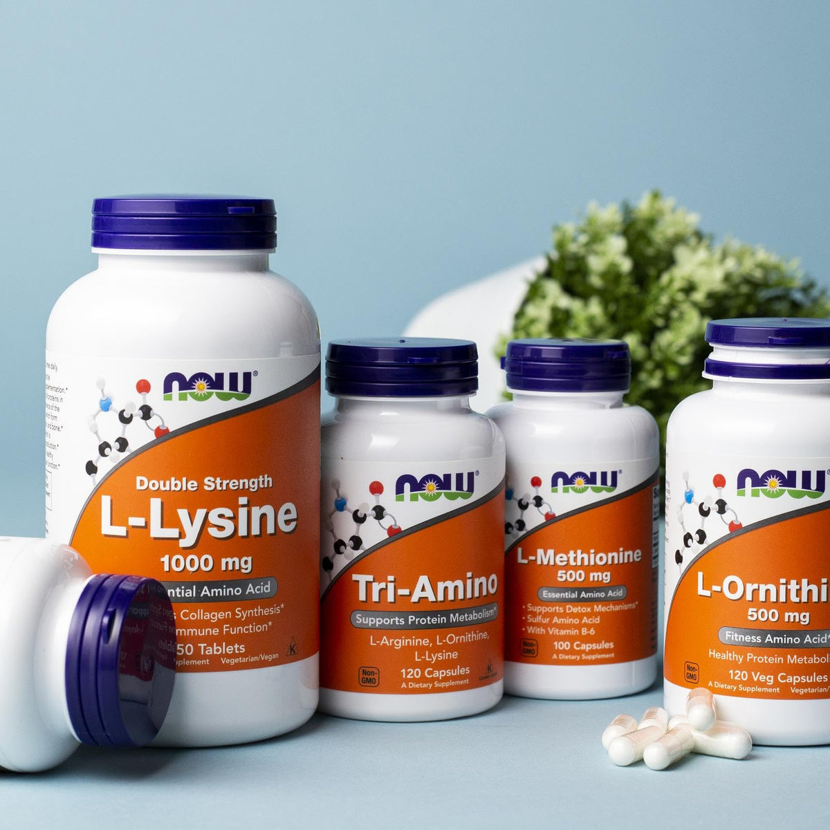 NOW Foods Tri-Amino with L-Arginine, L-Ornithine & L-Lysine β 120 Capsules