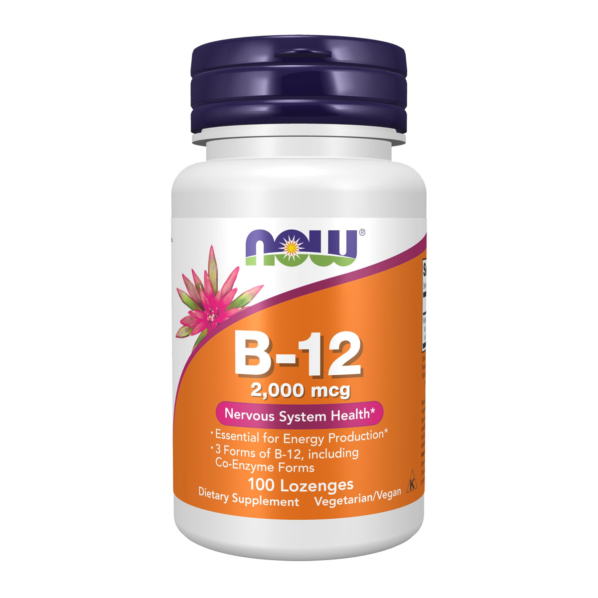 NOW Foods Vitamin B-12 2000 mcg Pastilles – دعم الطاقة والجهاز العصبي
