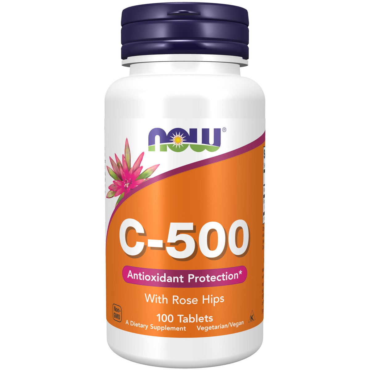 NOW Foods فيتامين C-500 مع ثمر الورد – 100 قرص | حماية مضادة للأكسدة