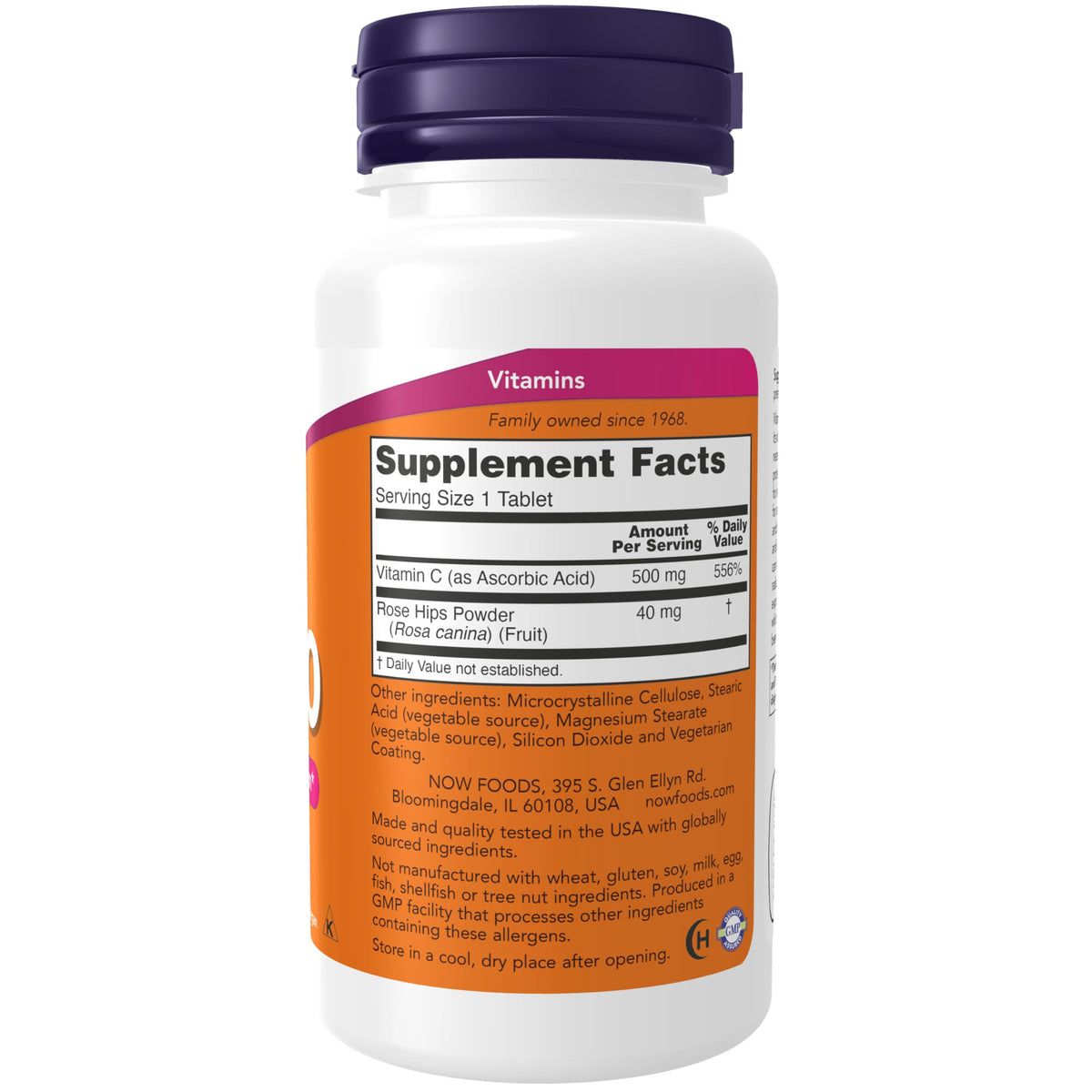 NOW Foods فيتامين C-500 مع ثمر الورد – 100 قرص | حماية مضادة للأكسدة