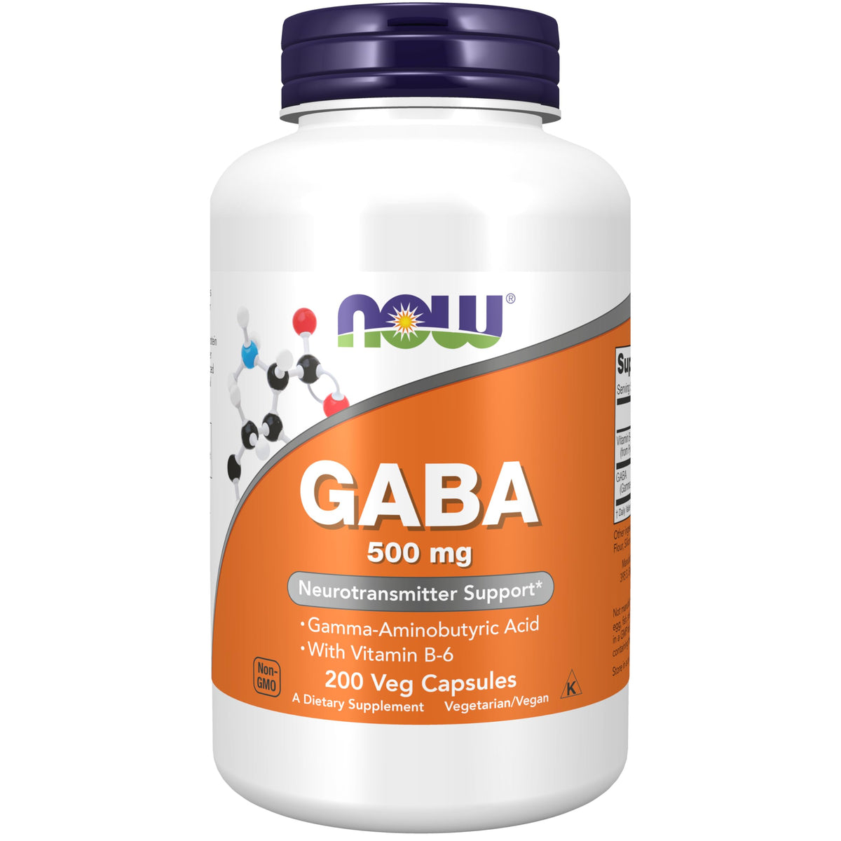الآن GABA 500 ملجم، 200 كبسولة نباتية