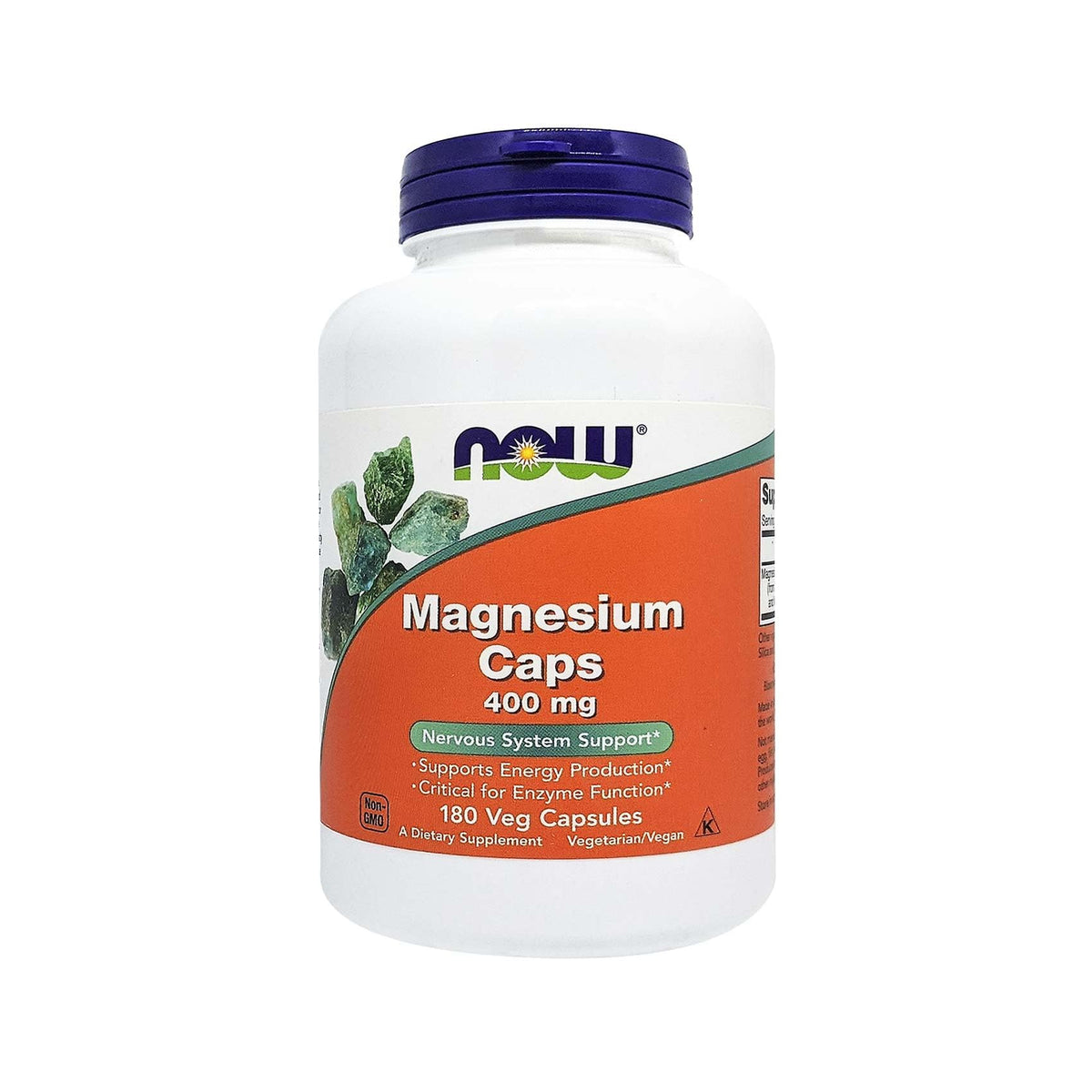 NOW Magnesium 400mg - 180 كبسولة نباتية | يدعم إنتاج الطاقة